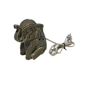 BETTER HOMES & GARDENS Ceramic Elephant Lamp 6" High Grey ***READ